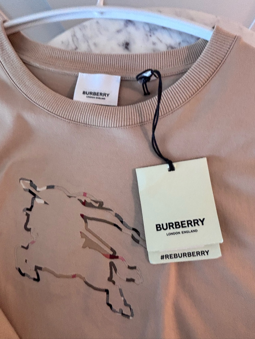 BURBERRY Check Ekd Cotton T Shirt Black